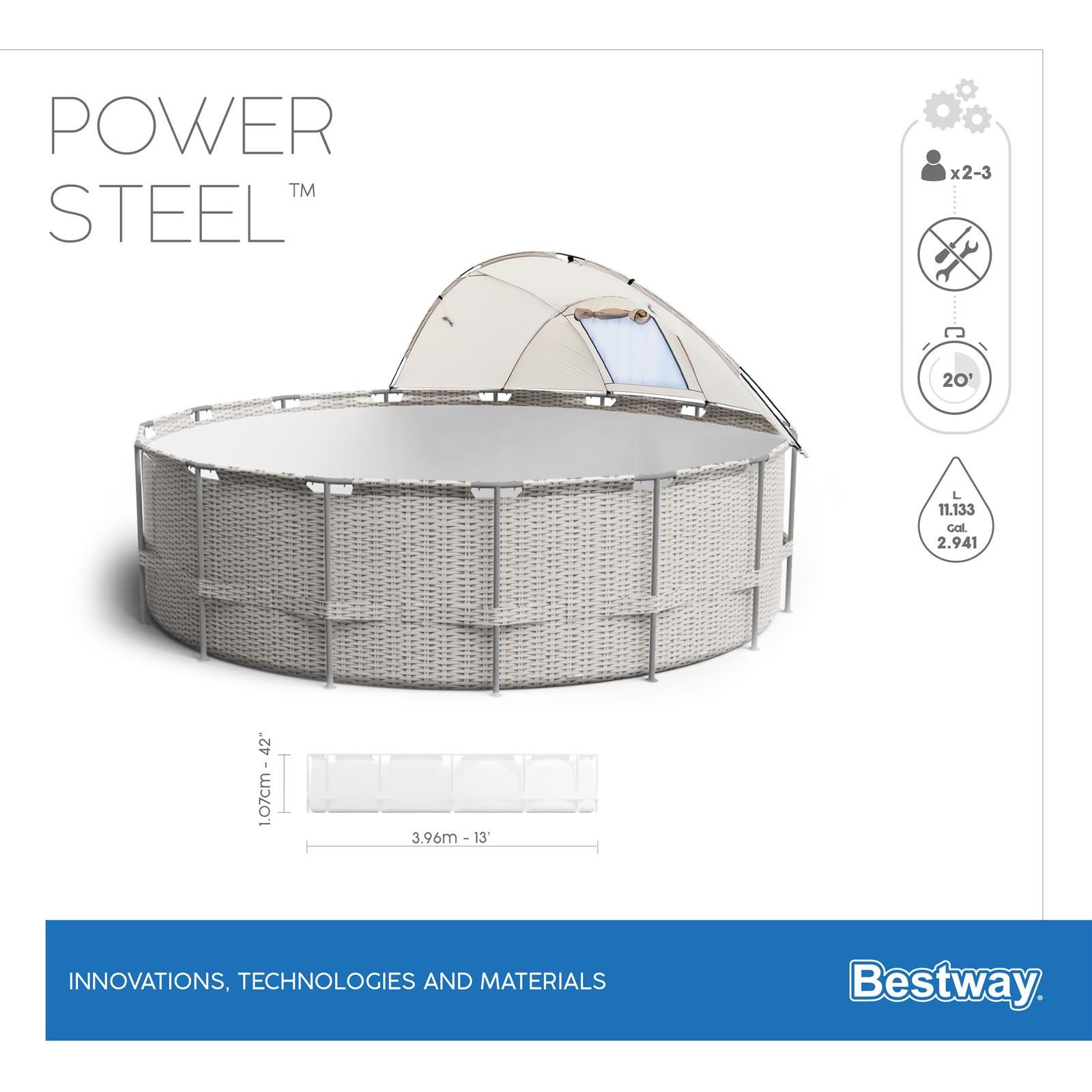 Schweiz Komplett-Set Bestway Steel Power Pool Frame - Fitshop