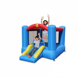 Château gonflable Happy Hop avec toboggan et anneau de basket-ball