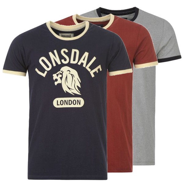 Lonsdale T-Shirt Mens Ringer Tee Grau Zdjęcie produktu