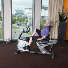 Recumbent bikes are exercise bikes with a back-rest