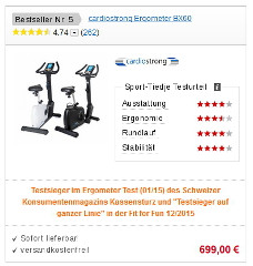An example of the Fitshop exercise bike test rating
